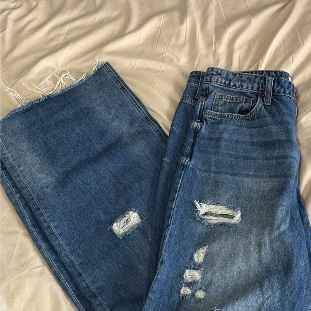 Vervet distressed wide leg jeans